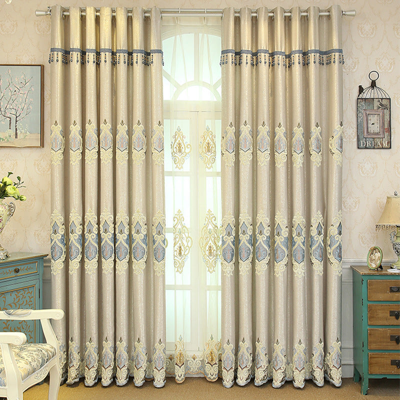 Elegant European Embroidered Mesh Curtains – Sheer Luxury for Living Room & Bedroom - AVENWU