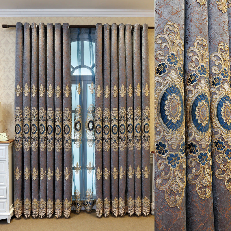 Luxury Embroidered Curtains – Light-Blocking Drapes for Bedroom & Living Room - AVENWU