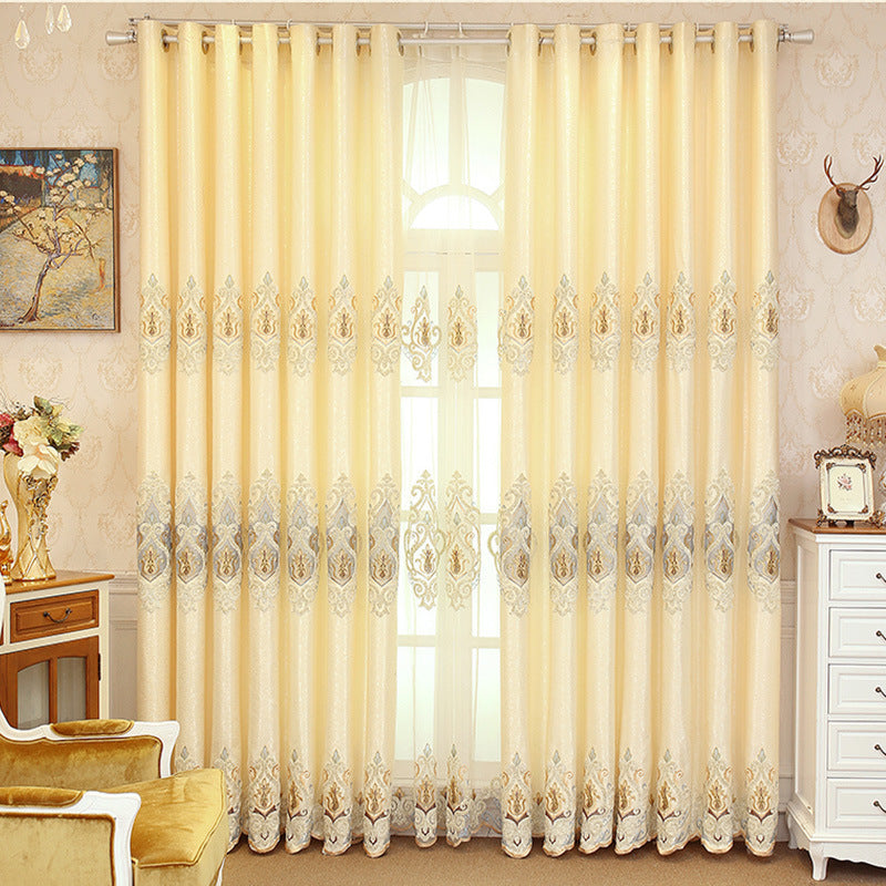 Elegant European Embroidered Mesh Curtains – Sheer Luxury for Living Room & Bedroom - AVENWU