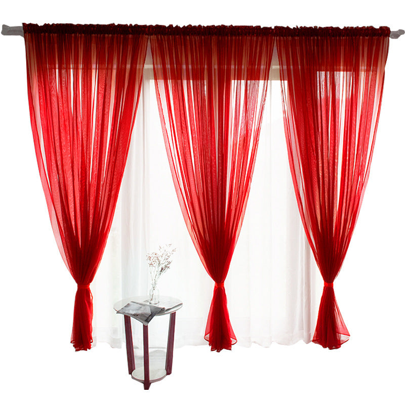 Solid Color Transparent Glass Mesh Curtains – Punch-Free & Ready-Made for Modern Windows - AVENWU