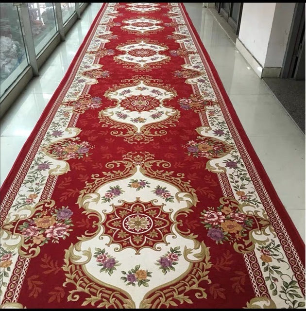 Long non-slip corridor carpet runner in a modern hallway with clean décor and soft lighting

