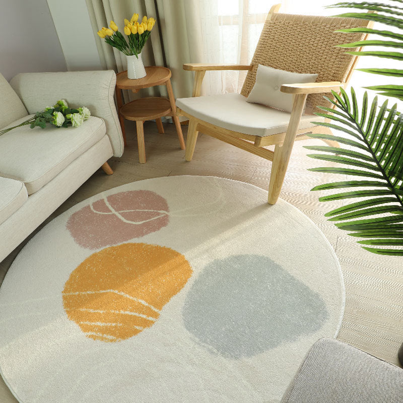 Round carpet in a cozy bedroom balcony space with natural light and soft INS Wind décor


