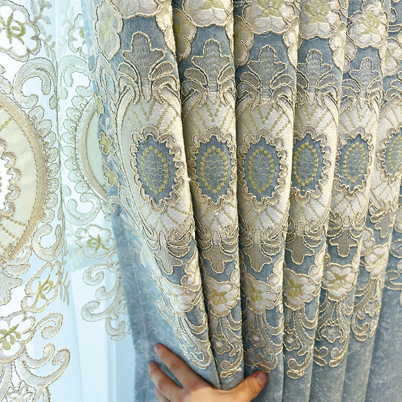 Luxury Embroidered Curtains – Light-Blocking Drapes for Bedroom & Living Room - AVENWU