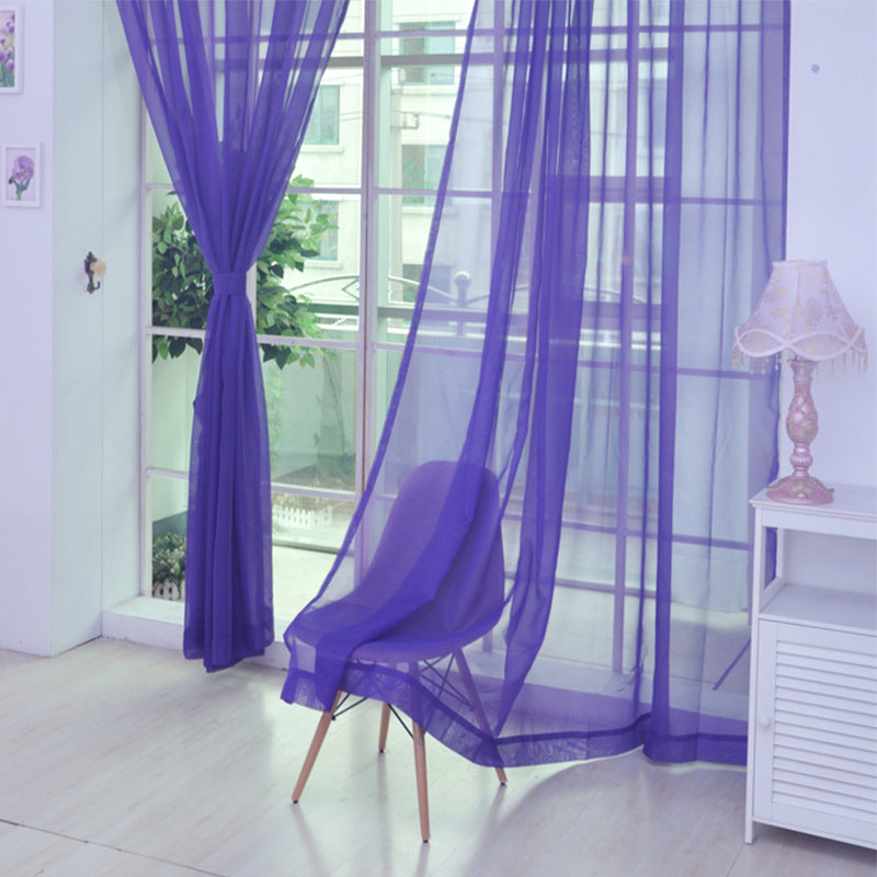Solid Color Transparent Glass Mesh Curtains – Punch-Free & Ready-Made for Modern Windows - AVENWU