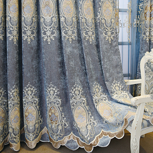 Green and Blue Cloth Curtains