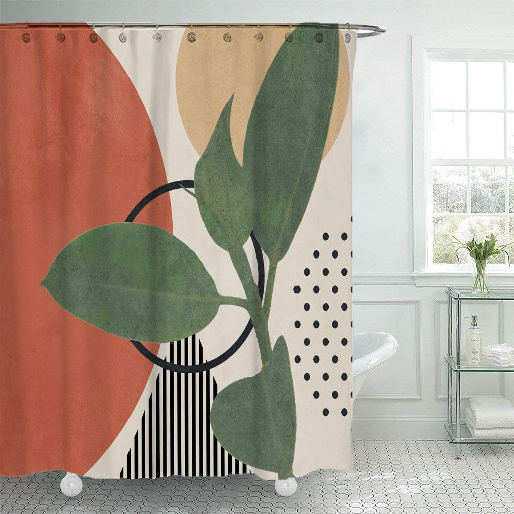 "Modern Geometric Pattern Shower Curtain – Waterproof & Easy-Care Polyester" - AVENWU