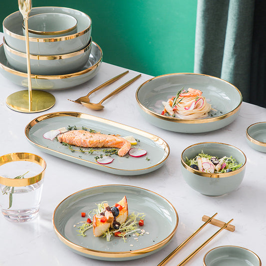 Elegant Light Luxury Ceramic Tableware Set