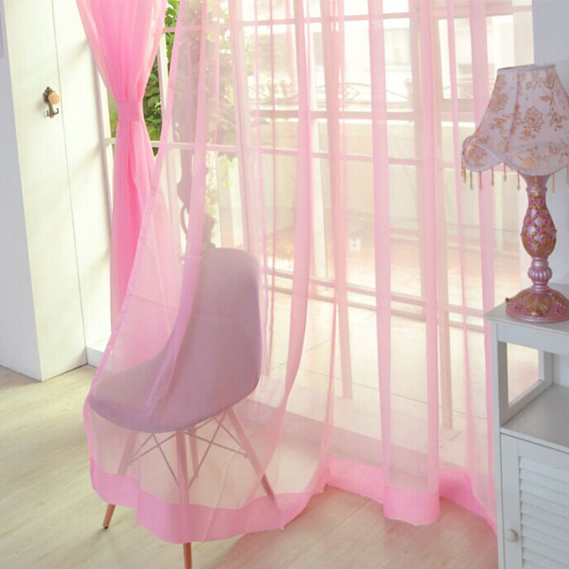 Solid Color Transparent Glass Mesh Curtains – Punch-Free & Ready-Made for Modern Windows - AVENWU