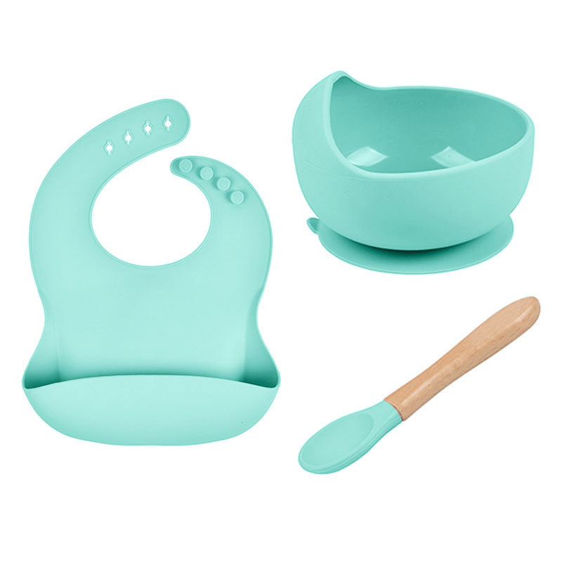 Silicone bib and spoon

Wooden baby spoon

