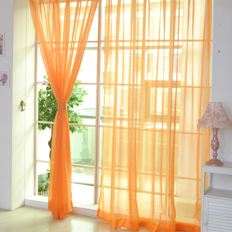 Solid Color Transparent Glass Mesh Curtains – Punch-Free & Ready-Made for Modern Windows - AVENWU