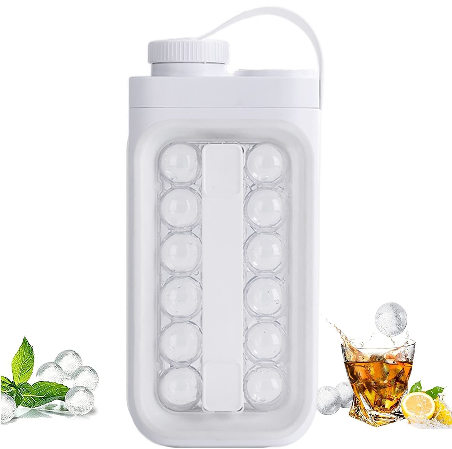 Portable ice ball kettle with quick release for summer drinks.