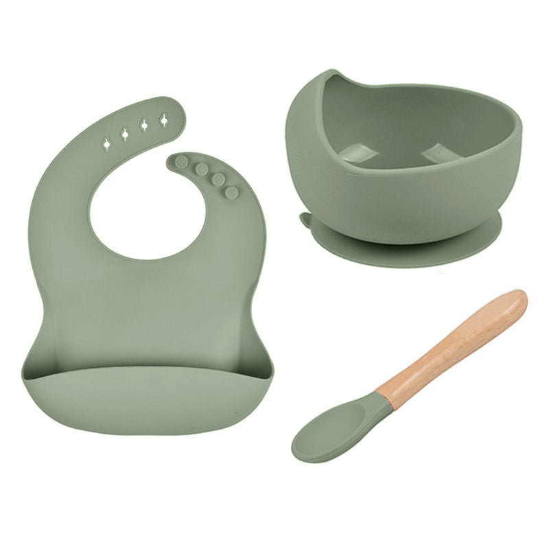 Silicone bib and spoon

Wooden baby spoon

